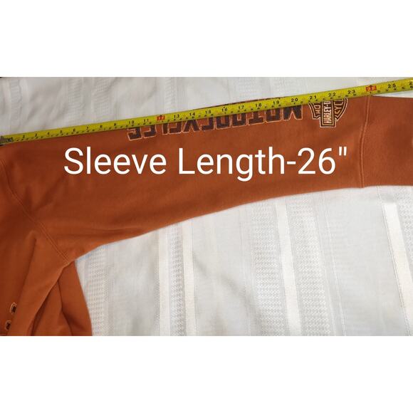 Harley Davidson Hoodie Sweatshirt Pullover Adult Orange Colorado Fanatics M - Picture 15 of 16
